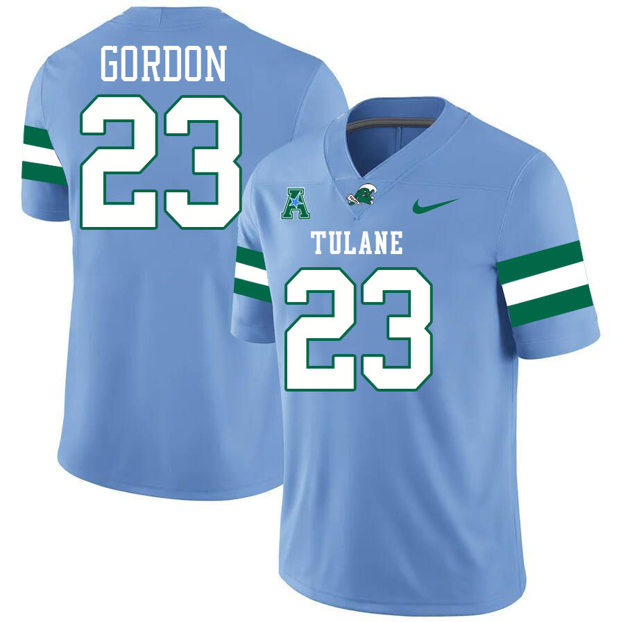 #23 Javin Gordon Tulane Green Wave Jersey College Football Uniforms,Apparels Stitched-Blue